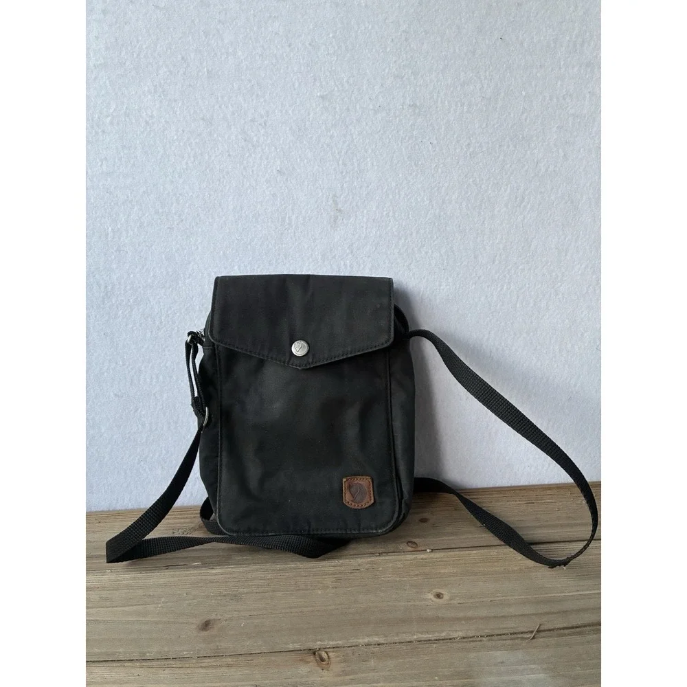 Fjallräven Greenland Pocket Bag Black Canvas Crossbody‎